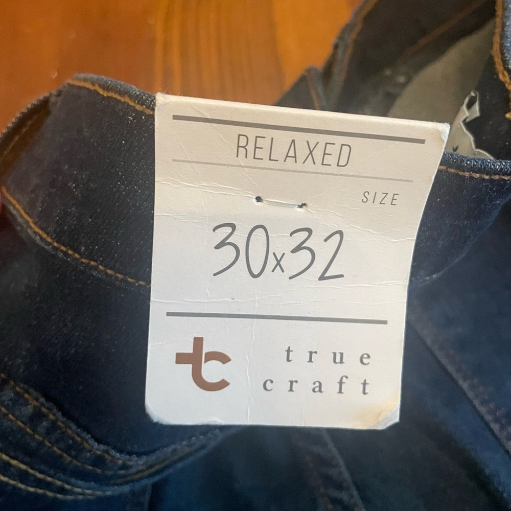 NWT 30 x 32 True Craft Men's Dark Blue Denim Jeans